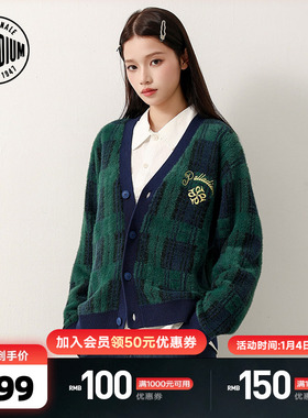 PALLADIUM帕拉丁毛衫复古V领精致刺绣男女款开襟毛衫1012738