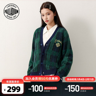 PALLADIUM帕拉丁毛衫复古V领精致刺绣男女款开襟毛衫1012738