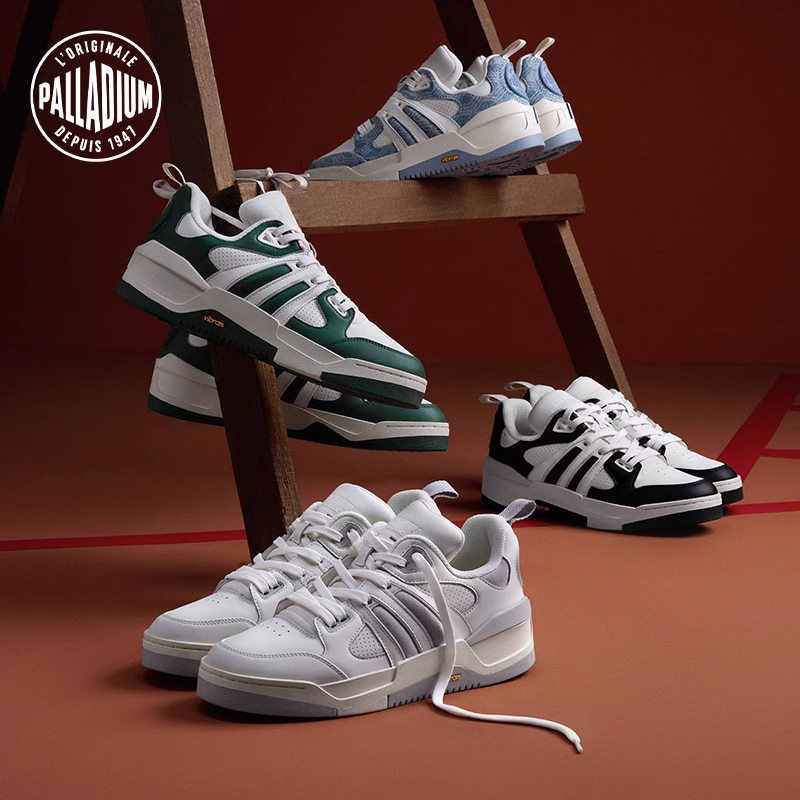 PALLADIUM帕拉丁休闲鞋圆头平跟包边工艺系带男女款板鞋98984