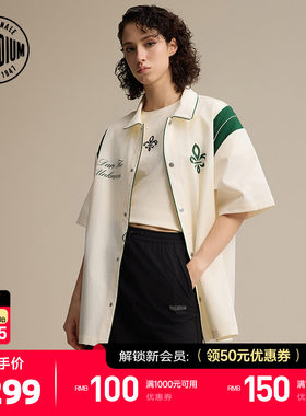 PALLADIUM帕拉丁复古运动大字图案印花男女款短袖衬衫外套1011341