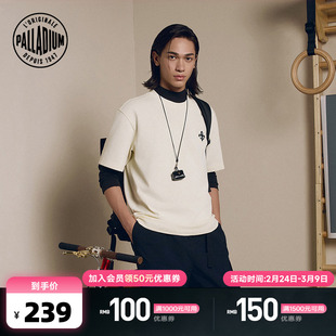 PALLADIUM帕拉丁上装简洁鸢尾花图案男款短袖T恤1011905