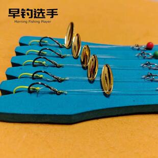 天外仙微物利器5*15mm叩甲虫改进型双钩瓜子亮片钓组 路亚套装5副