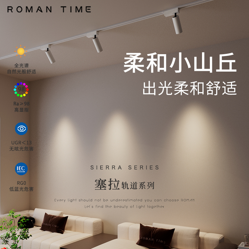 家用COB小山丘柔和光斑轨道射灯