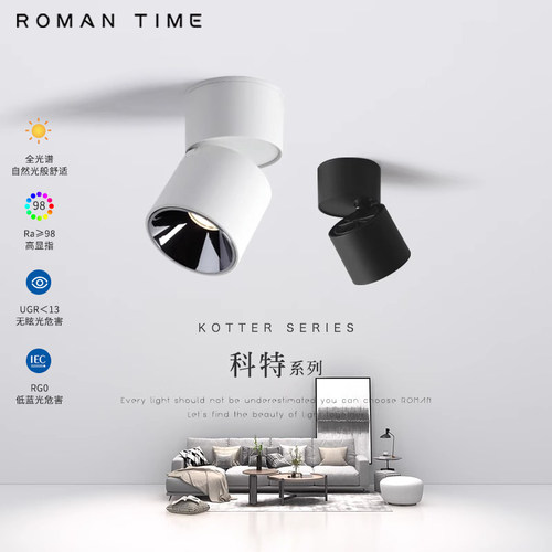 明装射灯可调角度嵌入导轨可选