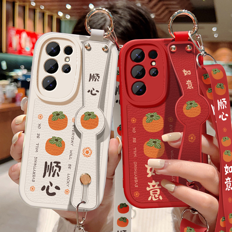 斜挎腕带★小羊皮细腻手感★天使眼镜头保护