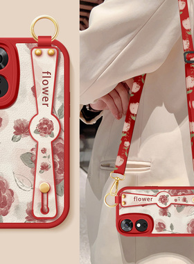 适用荣耀畅玩60手机壳华为honor畅玩60plus新款女畅玩60m红色玫瑰50m腕带挂绳50Plus小羊皮保护套硅胶防摔软