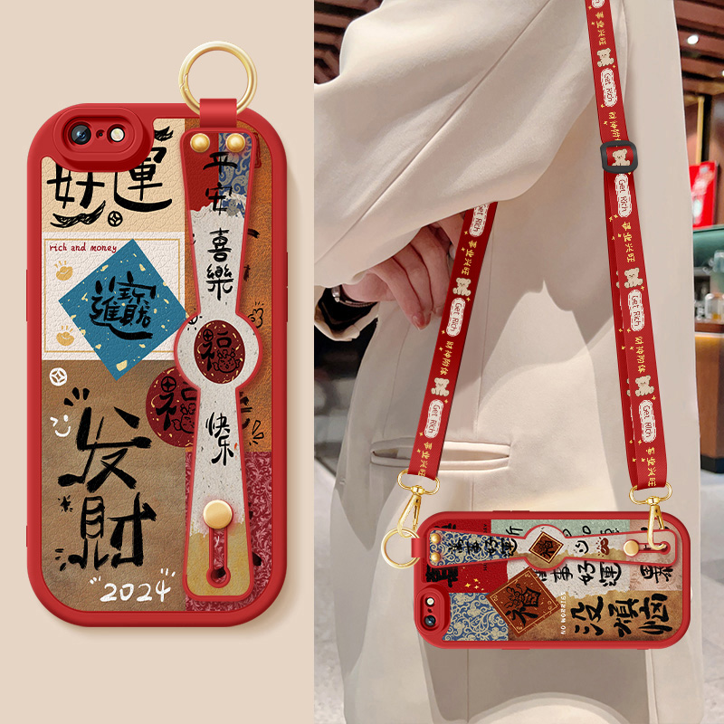 斜挎腕带★小羊皮细腻手感★天使眼镜头保护