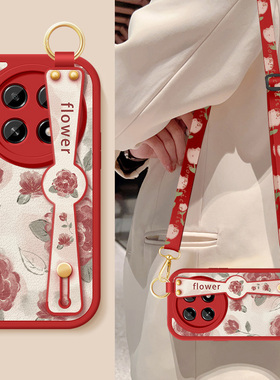 适用oppoa2手机壳a2pro新款女a2x红色玫瑰腕带支架挂绳opa2m小羊皮保护套全包防摔OPPO硅胶软壳PJGBUS110外壳