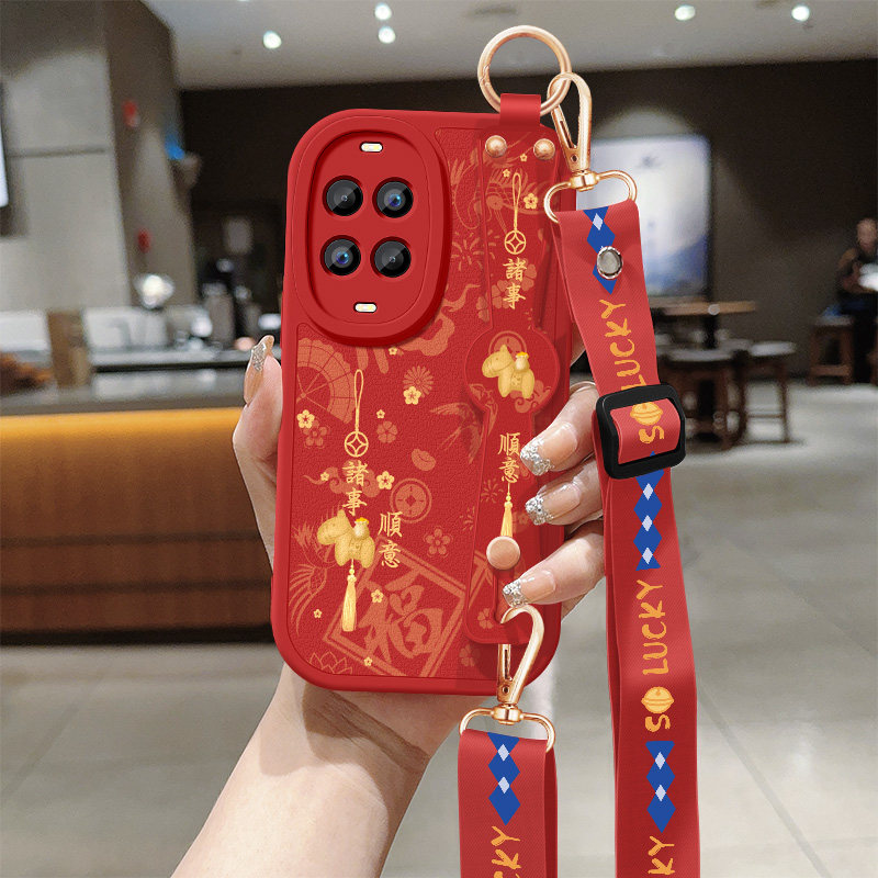 适用华为nova14手机壳nova14pro新款女14ultra红色小马nova14活力板带挂绳TLR新年保护套MIA防摔MRT-AL10软壳