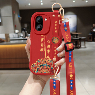 一加Ace6T手机壳新款1加ace6小羊皮带防摔OPPO保护套oneplusAce6t心想事成斜挎腕带挂绳硅胶软外女PLR110适用