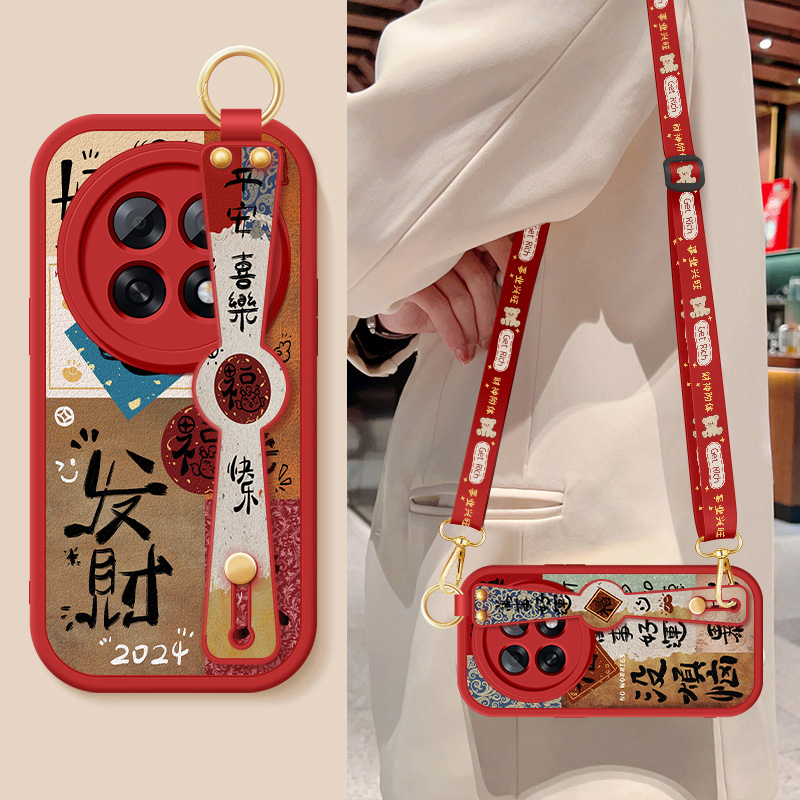 斜挎腕带★小羊皮细腻手感★天使眼镜头保护