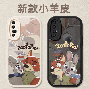 适用opporeno3手机壳reno3pro新款女士reno3元气版疯狂动物城小羊皮男高级感保护套5g全包带防摔OPPO硅胶软壳