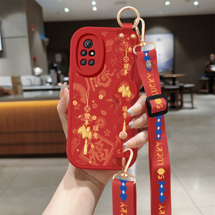 适用华为nova8手机壳nova8pro新款女士nova7se红色小马nova8se带挂绳7pro小羊皮新年保护套硅胶软壳高级外壳