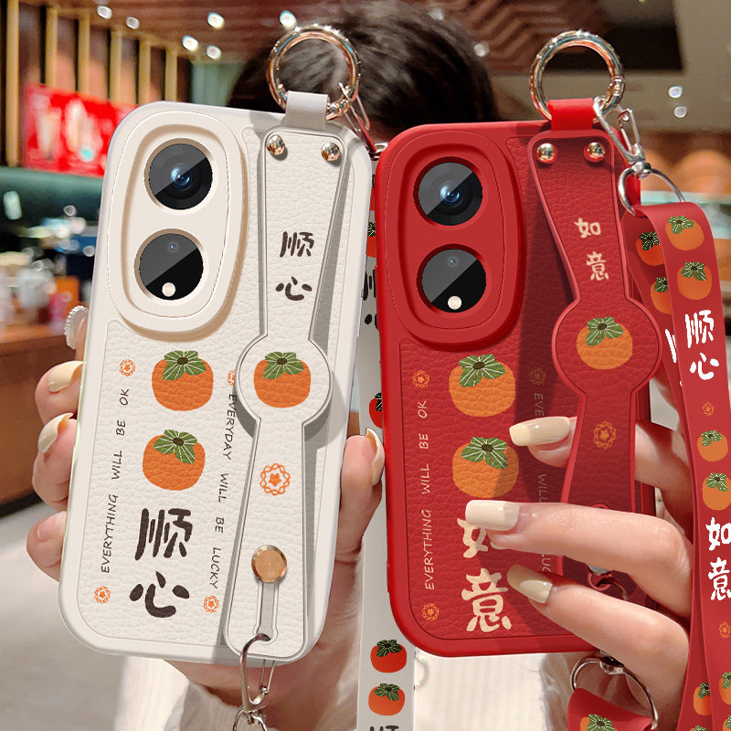 斜挎腕带★小羊皮细腻手感★天使眼镜头保护