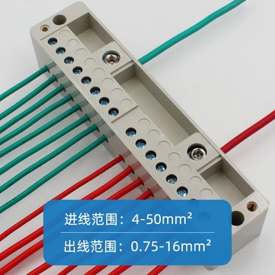 二进十六出分接线盒 家用单相分线盒端子 电线分线排
