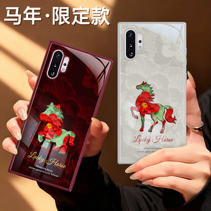 新年油画小马适用三星Note10十手机壳galaxynote10新款plus硅胶10+套2026马年限定红色过年加5G105G全包防摔n