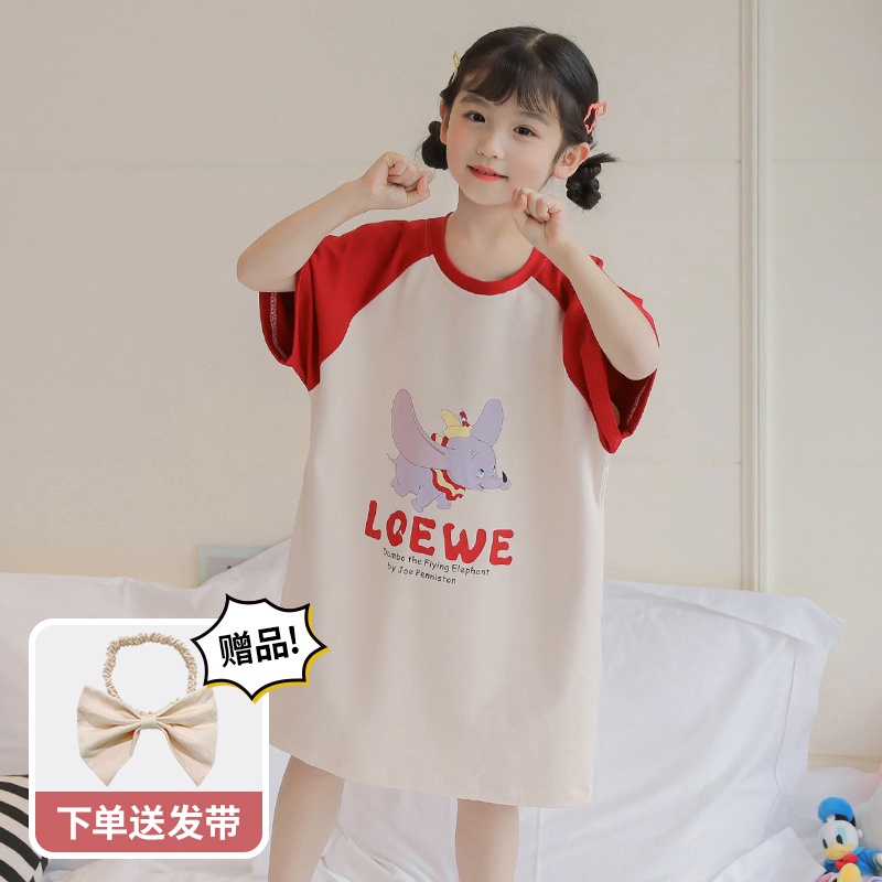 2021年新款儿童睡裙女童w睡衣女孩夏季公主薄款中大童