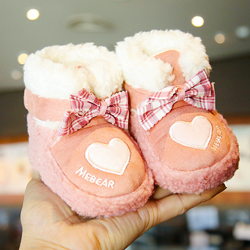 婴儿棉鞋冬季软底宝宝鞋袜保暖加厚加绒新生儿鞋子防掉0-1岁12月