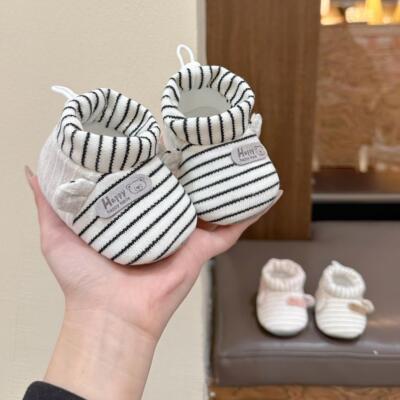 春季婴儿步前袜鞋0-12个月男女宝宝软底百搭保暖休闲单鞋