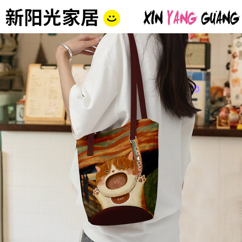 可爱妈宝小猫咪文艺水桶包