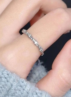 闪钻环绕戒指女ins小众高级感