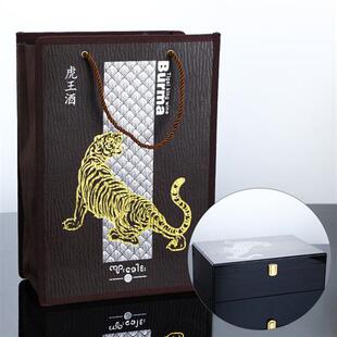 老虎酒瓶十二生肖泡酒瓶虎王木盒玻璃酒瓶加厚虎形泡酒瓶缅甸直邮