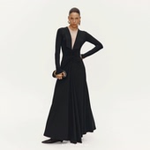 2025秋冬珍珠点缀深V领大摆长袖 AtelierMissLu 直抵星辰 礼服裙