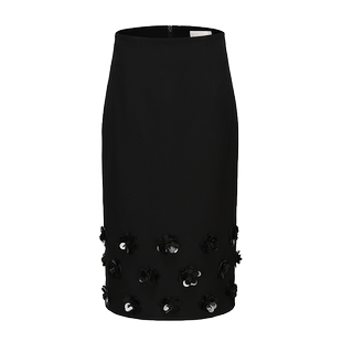 AtelierMissLu【山茶花】手工花朵订珠重工直身半裙