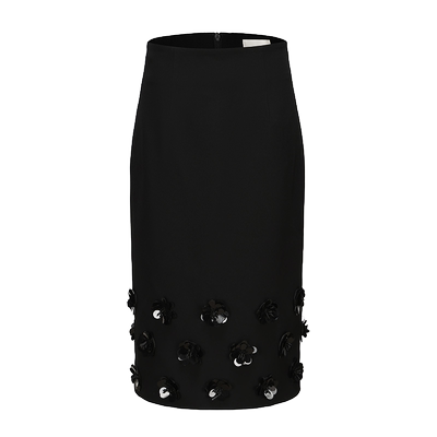 手工花朵订珠重工直身半裙