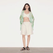 2024春夏定染印花桑蚕丝荷叶边阔袖 AtelierMissLu 科莫湖 上衣