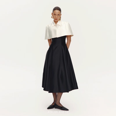 AtelierMissLu【云朵公主】2025秋冬水钻点缀光泽感斗篷短上衣