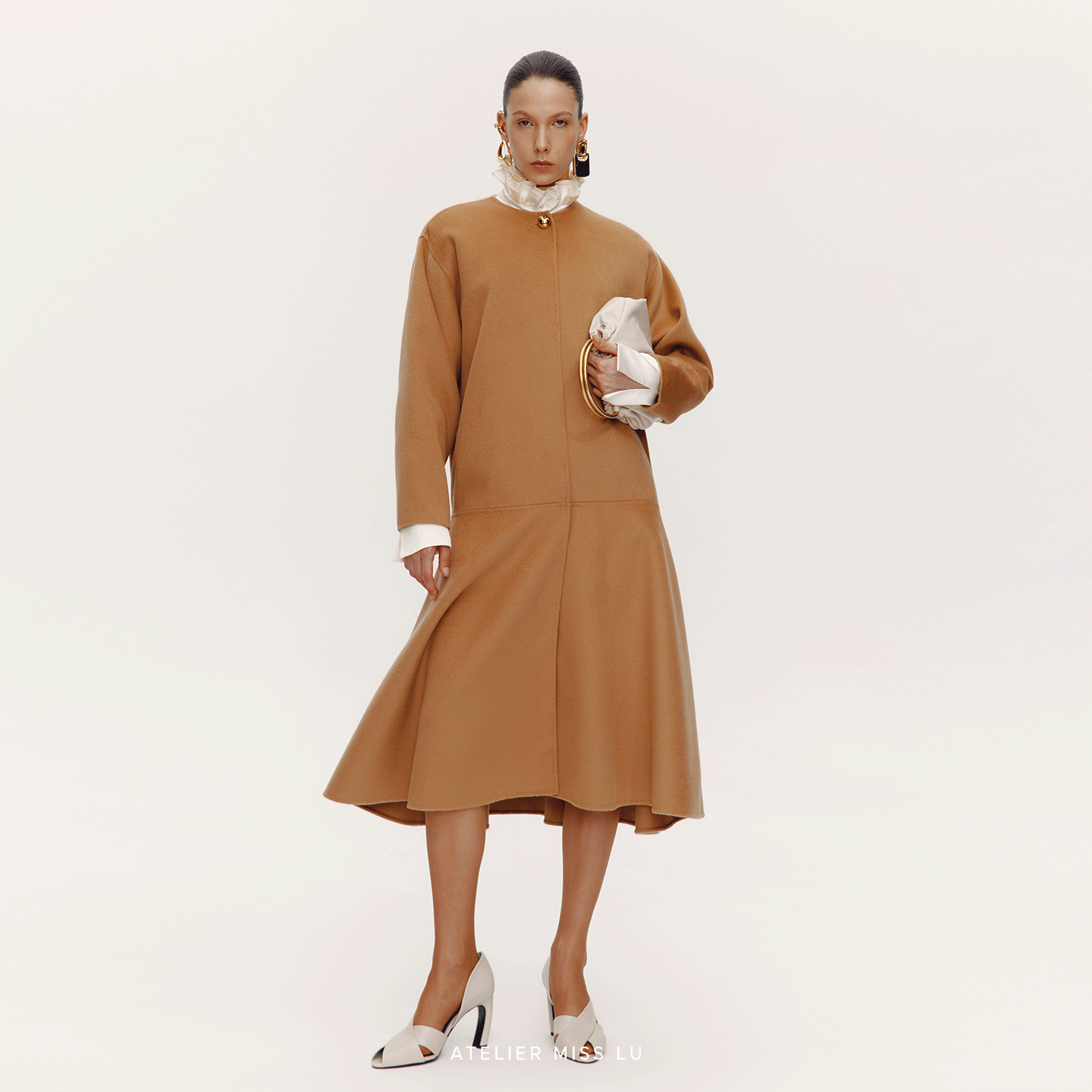 AtelierMissLu【巴洛克幕曲】2025秋冬绵羊毛双面呢大衣外套
