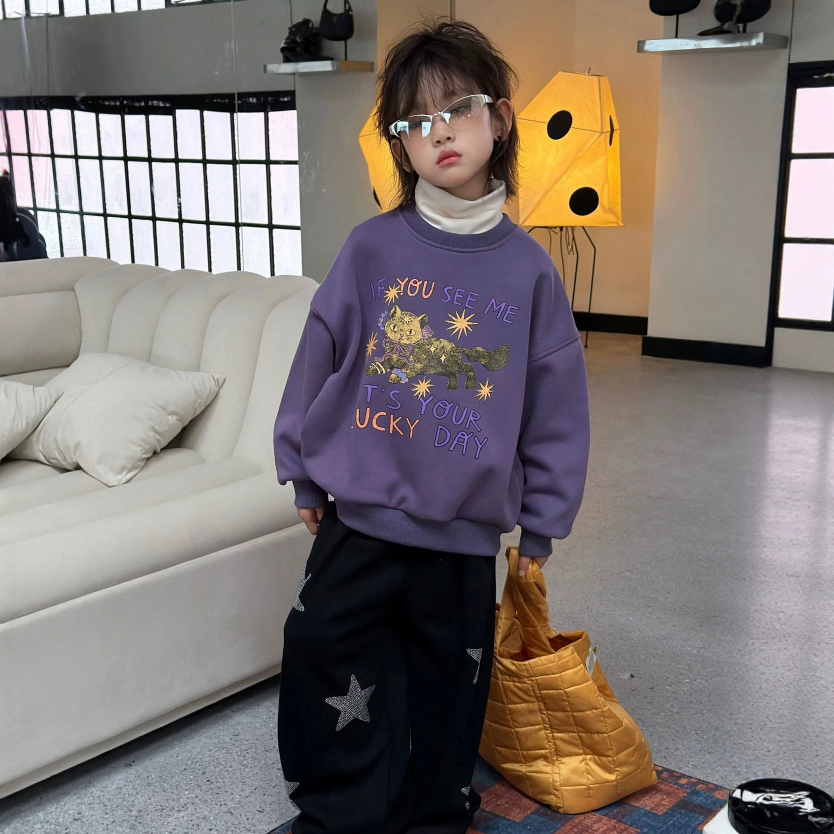 秋冬新款男童加绒加厚保暖卫衣