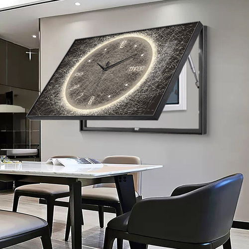 现代抽象电表箱装饰画钟表挂钟客厅餐厅配电箱电闸盒遮挡挂画时钟