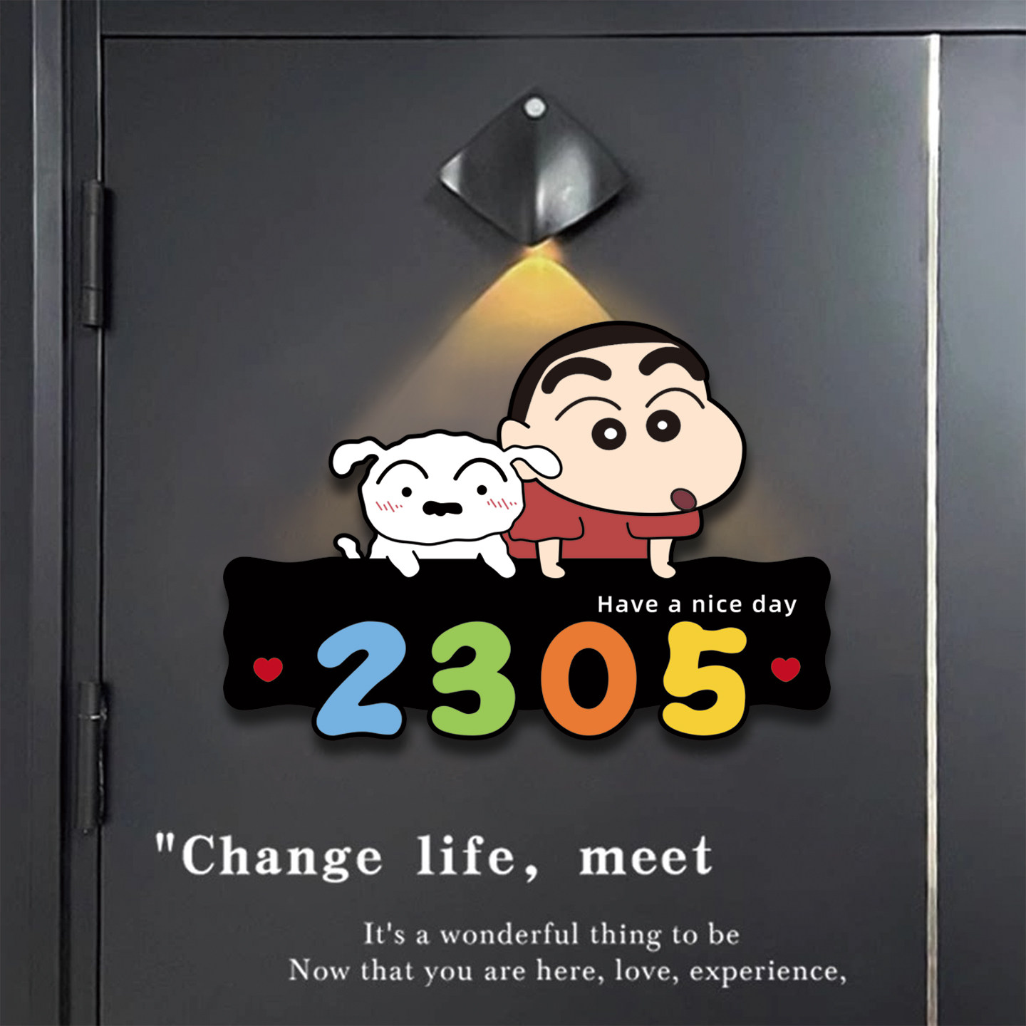 蜡笔小新磁吸立体可爱入户门牌图片