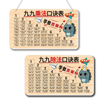 小学生二年级九九乘法口诀表挂牌数学儿童书桌卧室口算公式创意牌