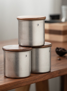 日式燕子密封储物罐厨房不锈钢咖啡罐家用茶叶五谷杂粮储存密封罐