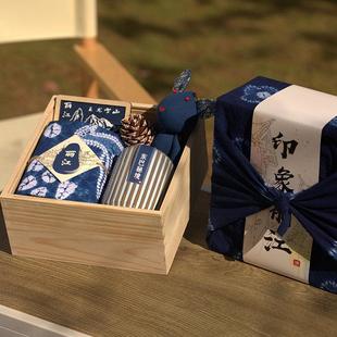 哟喃手作礼品云南丽江手工扎染工艺文创木盒礼盒送客户朋友创意伴