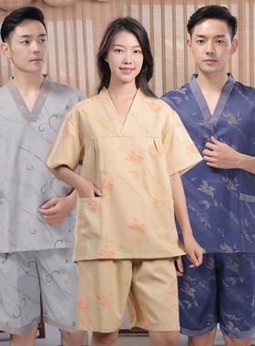 合逸衣 高档男女足浴汗蒸服 棉质汗蒸浴衣足疗按摩服浴服套装SM01