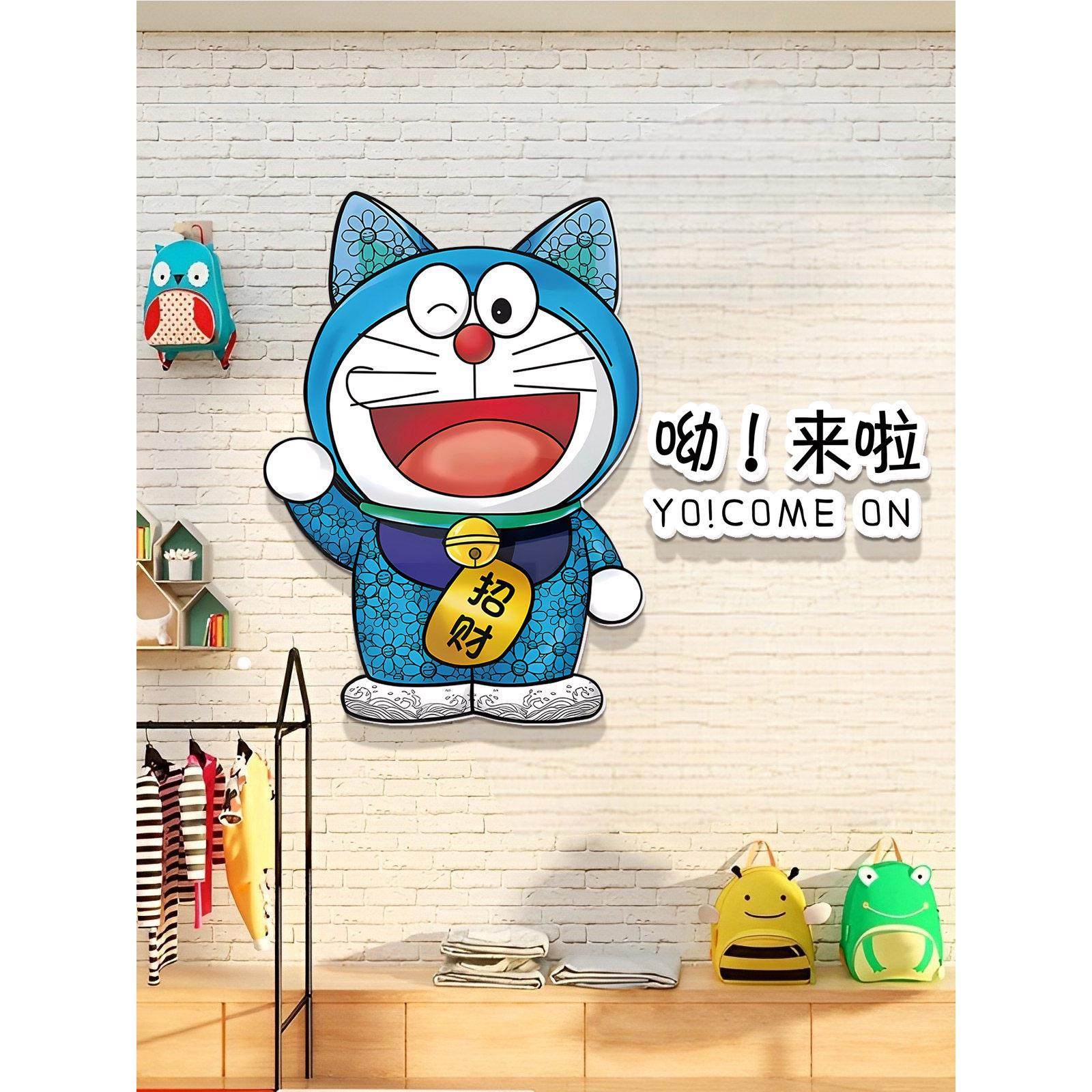 店门口装饰吸引人网红拍照区布置机器猫卡通墙贴背景墙壁装饰摆件,家居饰品,文化墙贴,淘宝优惠券,粉丝福利购,淘宝优惠卷