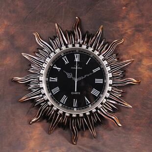 欧式奢华现代壁钟太阳艺术造型大挂钟客厅家用壁挂钟表静音石英钟