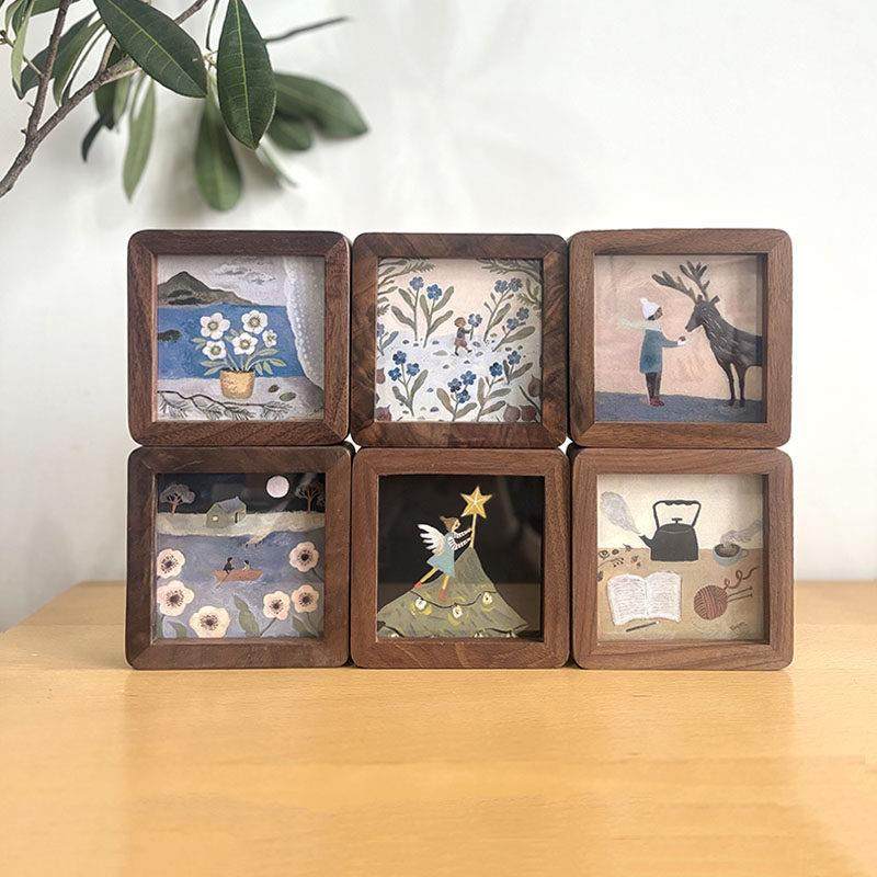 北欧插画小摆台迷你可爱摆台画桌面柜子摆件装饰画温馨实木有框画,家居饰品,桌面摆台画,淘宝优惠券,粉丝福利购,淘宝优惠卷