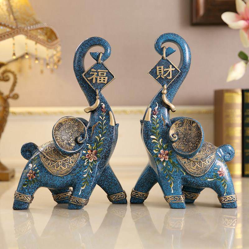 大象摆件一对招财风水象工艺品乔迁礼品欧式家居装饰品电视柜摆设,家居饰品,装饰摆件,淘宝优惠券,粉丝福利购,淘宝优惠卷