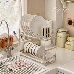304不锈钢厨房碗架沥水架台面家用放碗筷碟收纳架