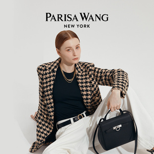 外套千鸟格纹羊毛外衣通勤质感 纽约系列 Wang毛呢大衣西装 Parisa