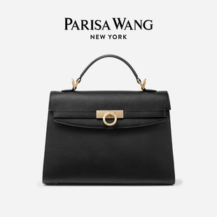 ParisaWang手提包Grace格蕾丝系列中号公文包医生包头层牛皮