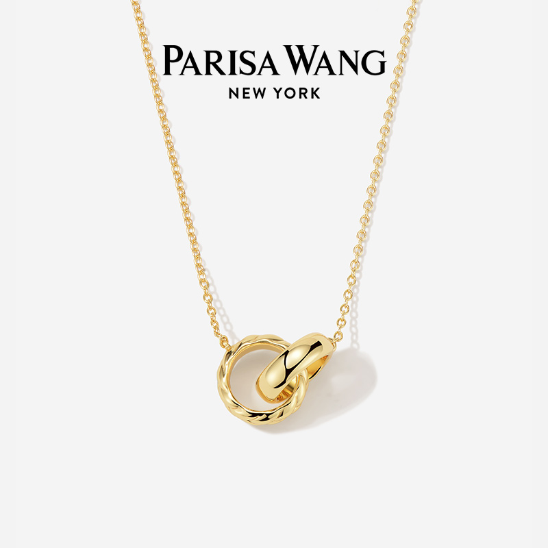 ParisaWang18k金镀银双环项链