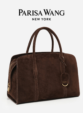 宋妍霏同款Parisa Wang25年秋冬麂皮35大号手提包波士顿包羊皮