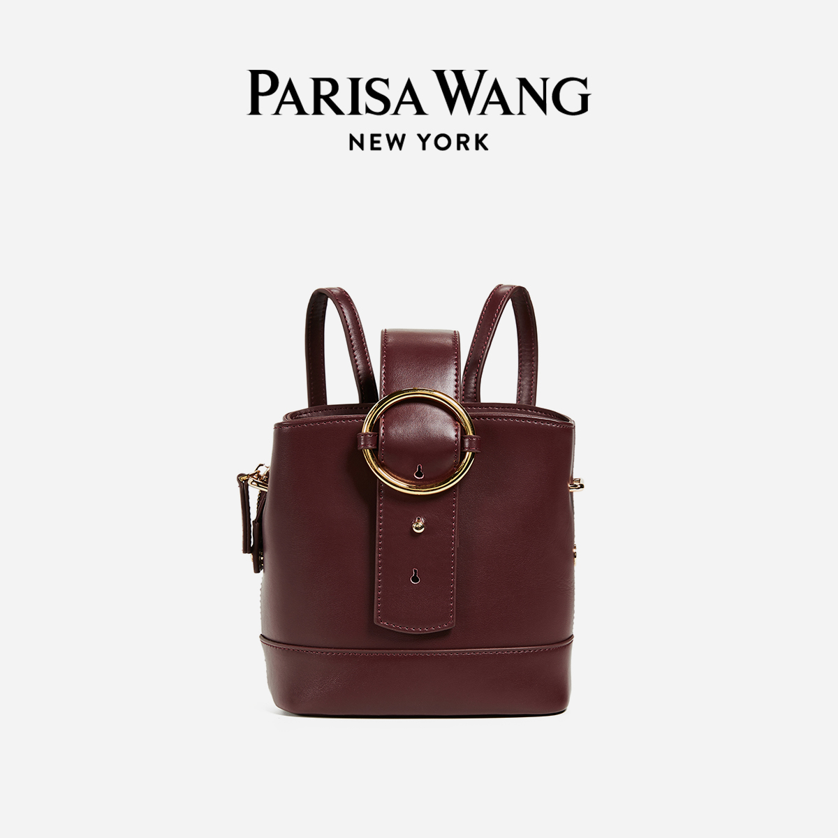 ParisaWang迷你酒红色双肩包