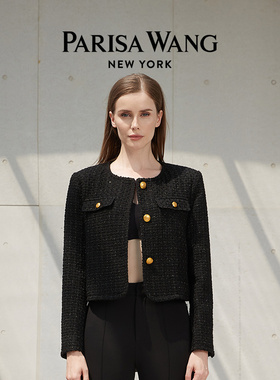 Parisa Wang夹克羊毛短外套粗花呢小香风上衣轻奢高级感 纽约系列